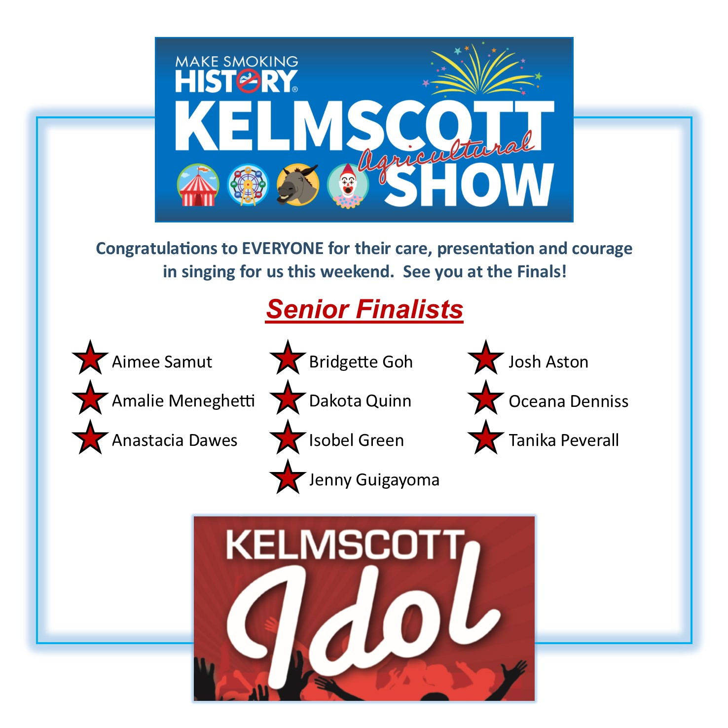 Kelmscott Idol Senior Finalists
