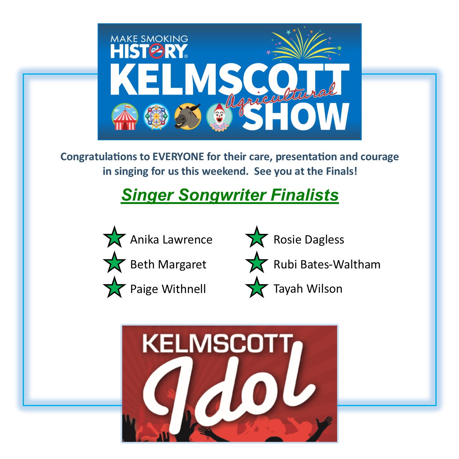 Kelmscott Idol Singer Songwriters Finalists